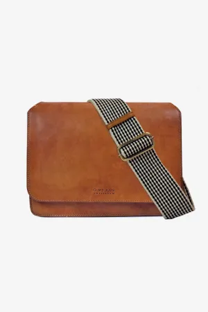 Audrey Classic Cognac - Checkered Strap