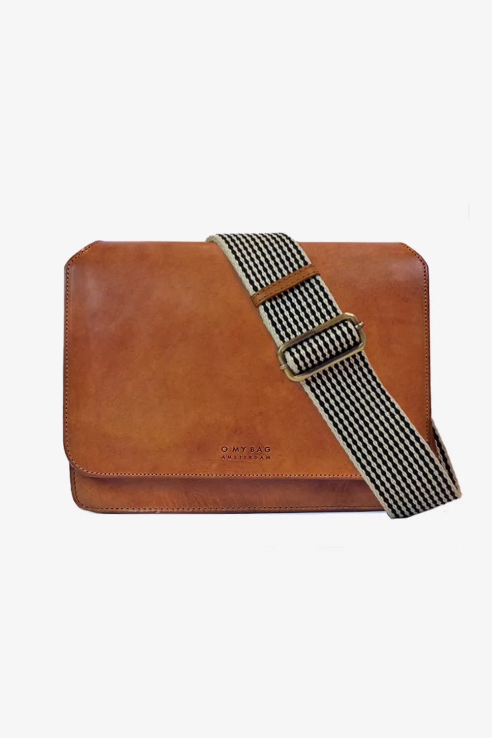 Audrey Classic Cognac - Checkered Strap