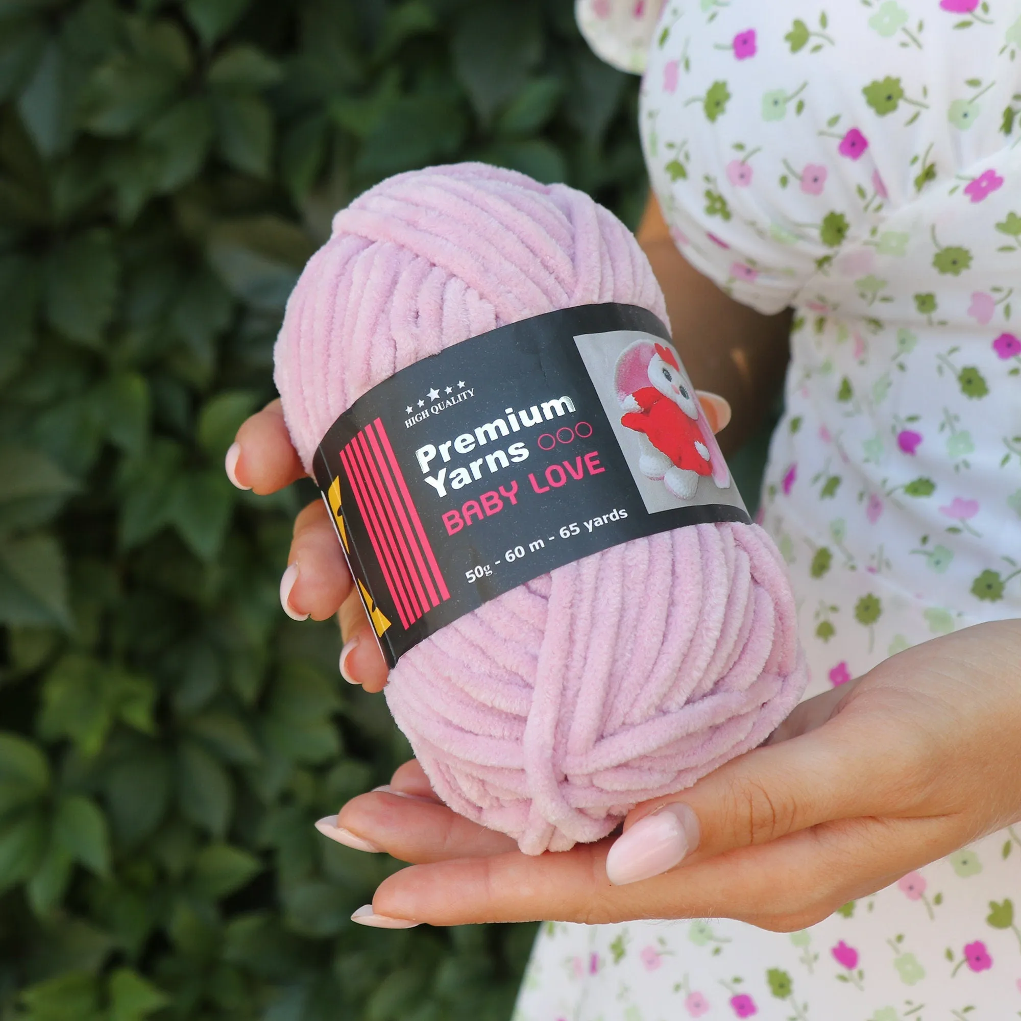 Chenille Yarn Set of 6 Skeins, 1.75 oz / 65.7 yds