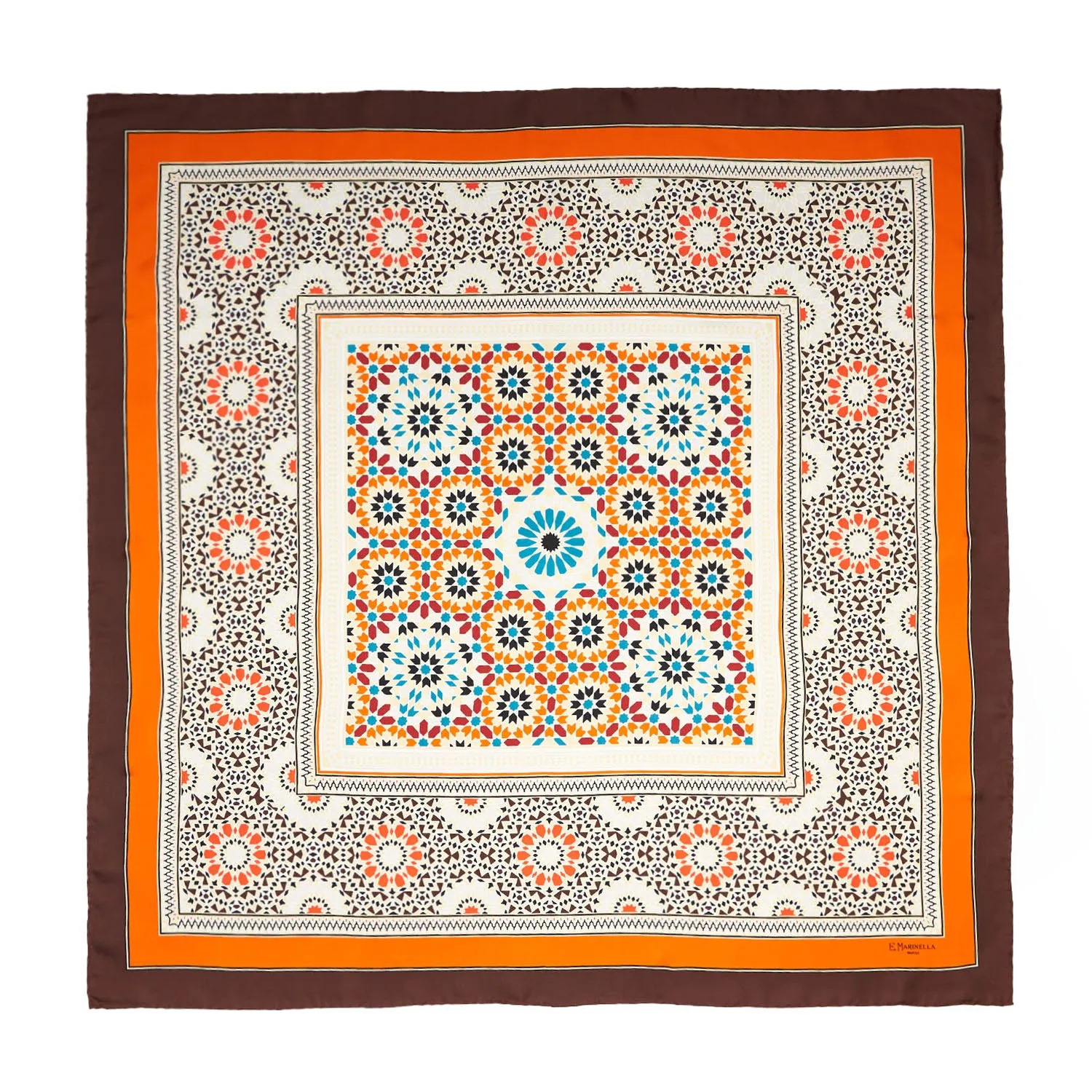 DARK BROWN SILK SCARF 90
