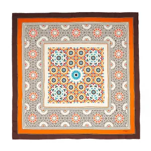 DARK BROWN SILK SCARF 90