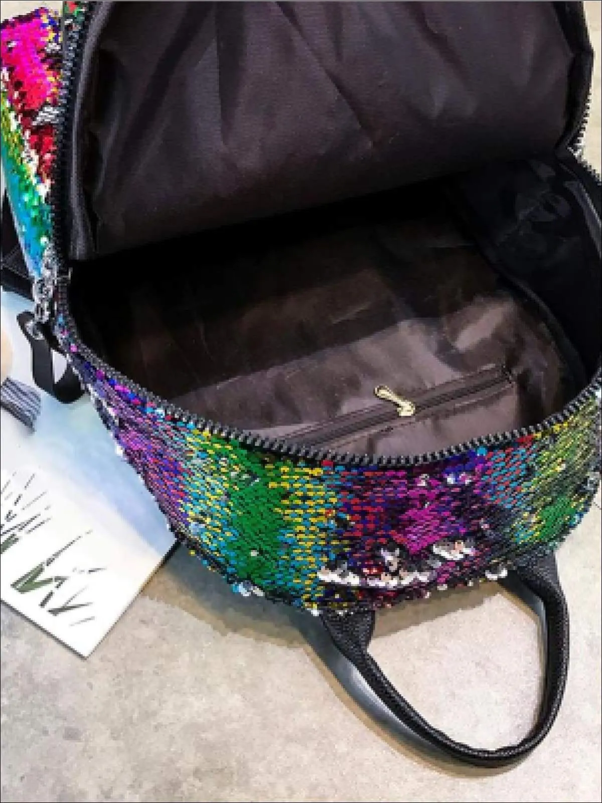 Girls 15" Multi-Color Sparkle Sequin Backpack