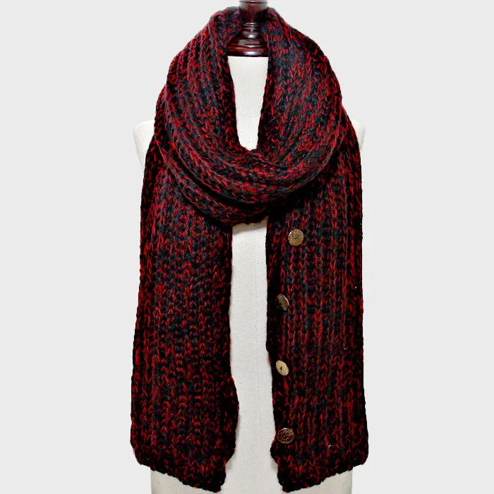 iLLASPARKZ Button up Cardigan Effect Knit Yarn Shawl Scarf