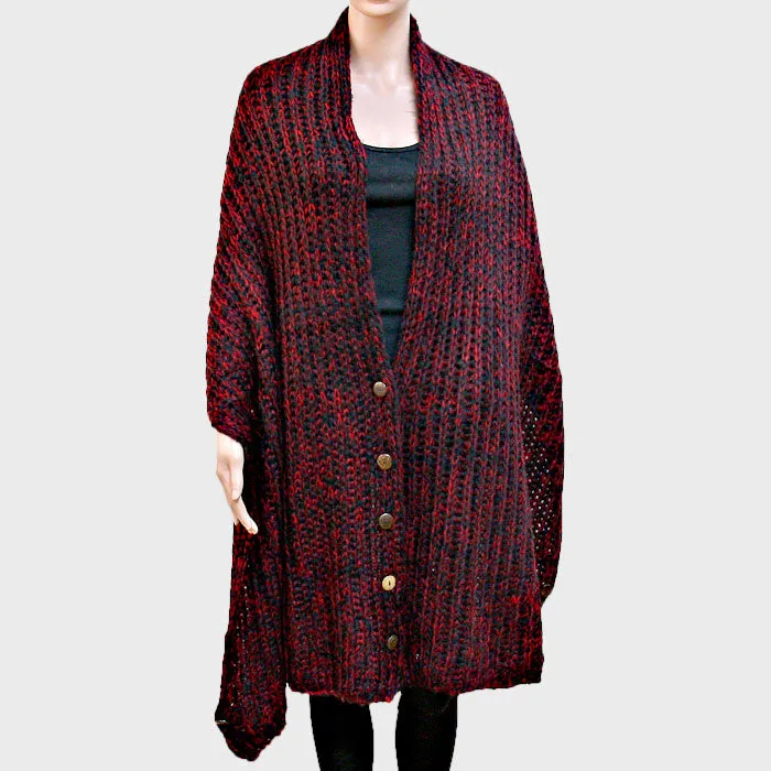 iLLASPARKZ Button up Cardigan Effect Knit Yarn Shawl Scarf