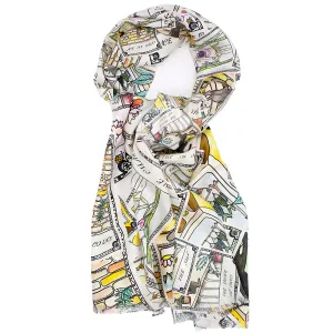LOTS OF LUCK  Silk Scarf Shawl Tarot Cards Illustrations