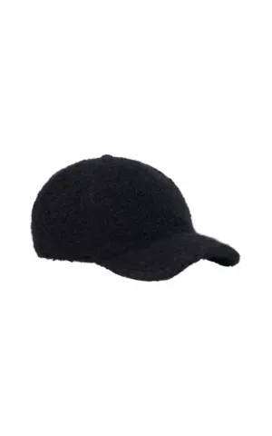 Russ Baseball Hat in Black Recycled Cashmere Boucle
