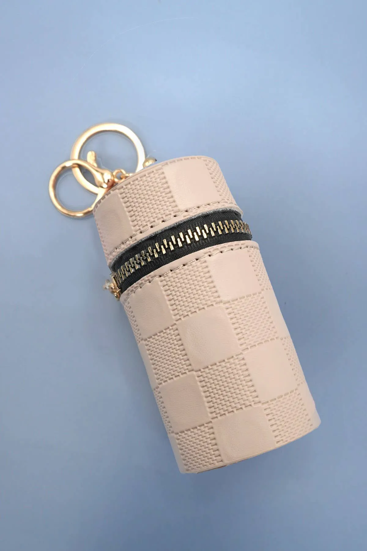 TRENDING VEGAN ROUND LIP BAG POUCH KEYCHAIN |