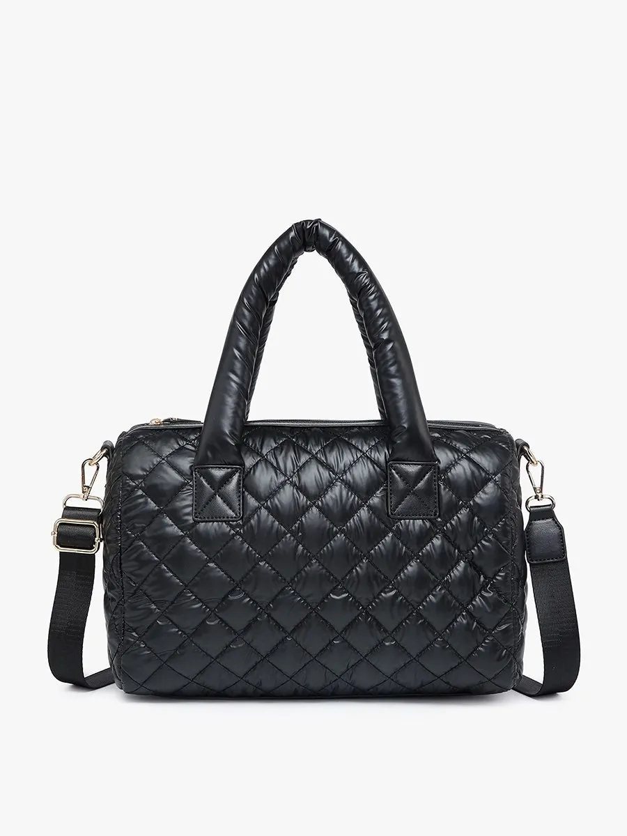 Trista Quilted Satchel -Black