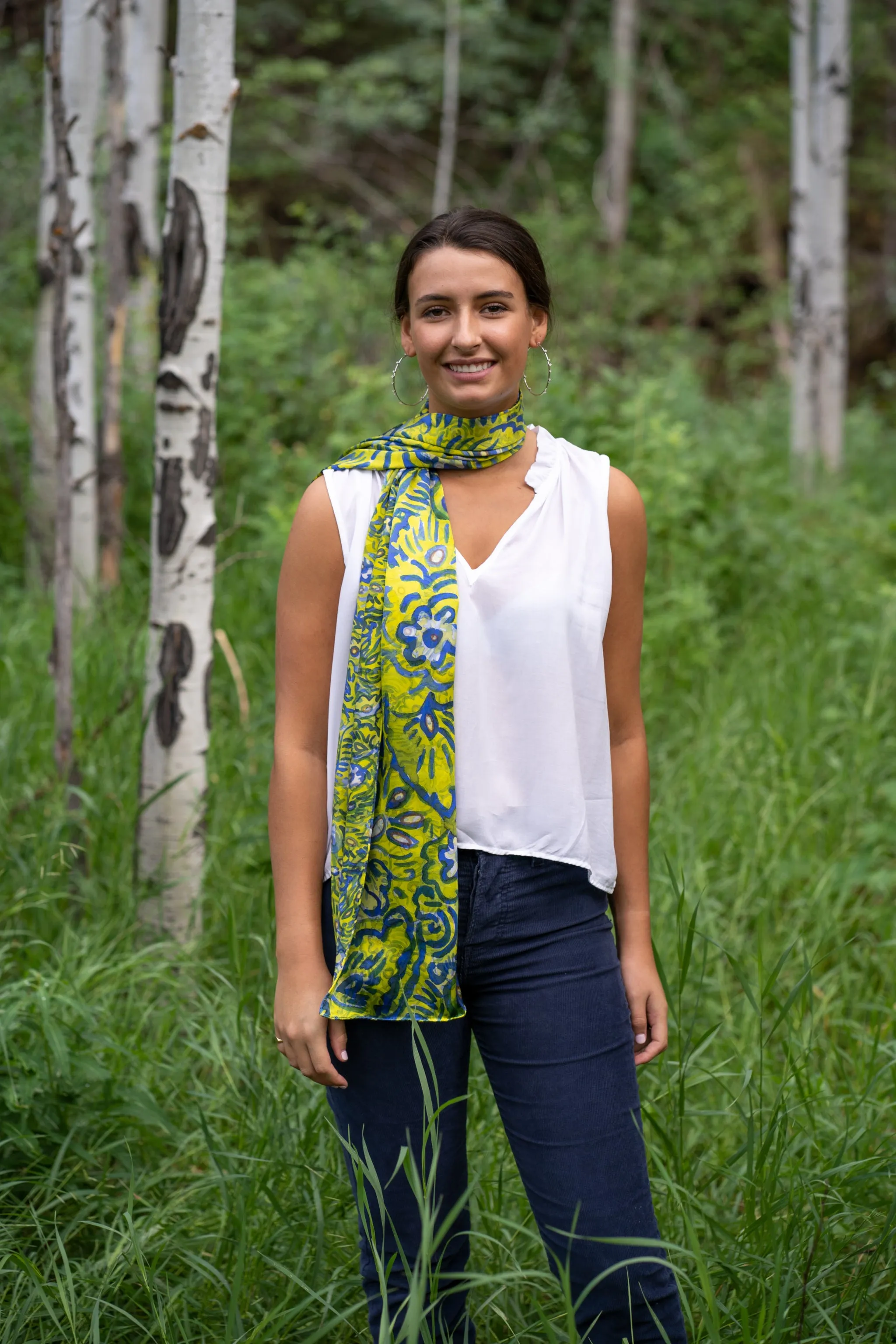 Wall flower Italian Silk Scarf