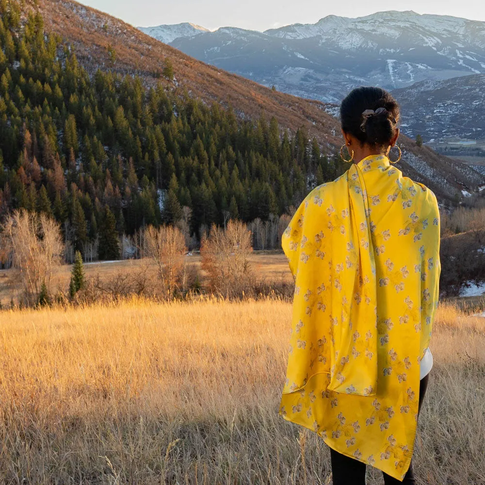 Yellow Rose Flowerkisser Italian Silk Scarf
