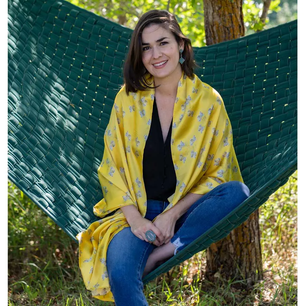 Yellow Rose Flowerkisser Italian Silk Scarf