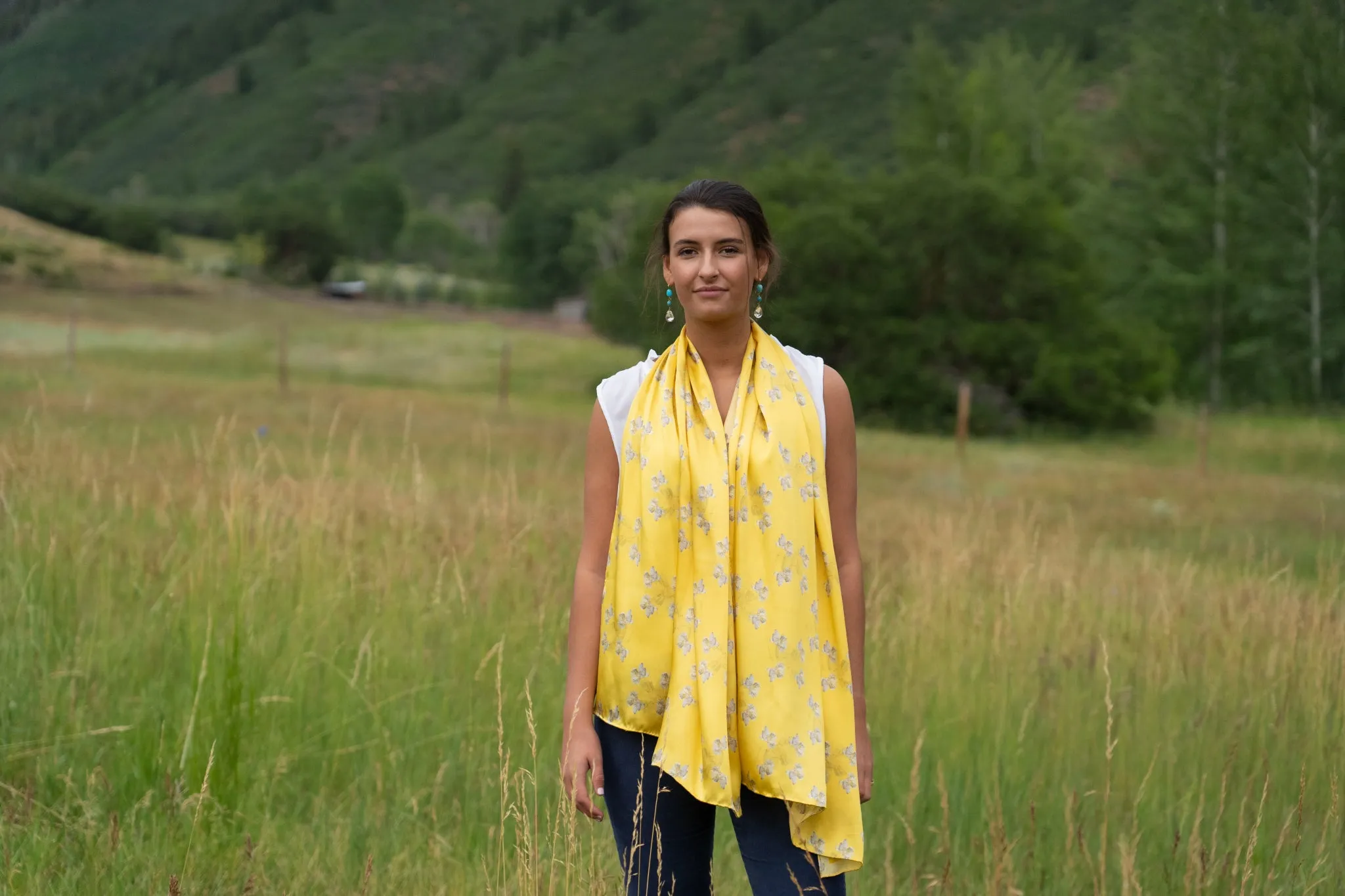 Yellow Rose Flowerkisser Italian Silk Scarf